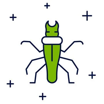 Filled outline Termite icon isolated on white background.  Vector Stock Illustration