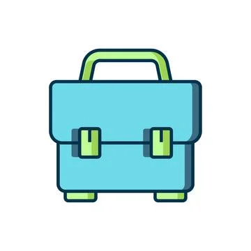 Filled outline Toolbox icon isolated on white background. Tool box sign. Fl.. Stock Illustration