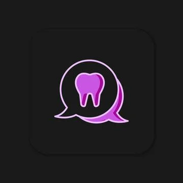 Filled outline Tooth icon isolated on black background. Tooth symbol for de.. Illustrazione stock