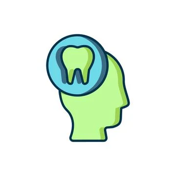 Filled outline Toothache icon isolated on white background. Flat filled out.. Stock Illustration