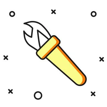 Filled outline Torch flame icon isolated on white background. Symbol fire h.. イラスト素材