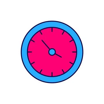 Filled outline Train station clock icon isolated on white background. Vector Stock Illustration