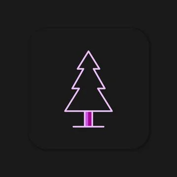 Filled outline Tree icon isolated on black background. Forest symbol. Flat .. Stock Illustration