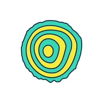 Filled outline Tree rings icon isolated on white background. Wooden cross Stock Illustration