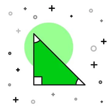 Filled outline Triangle math icon isolated on white background.  Vector Illustrazione stock