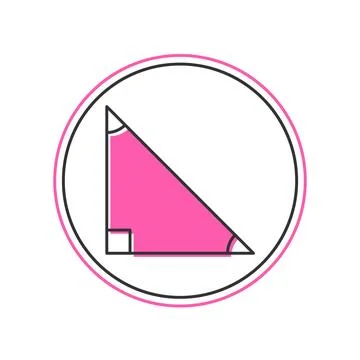 Filled outline Triangle math icon isolated on white background. Vector Illustrazione stock