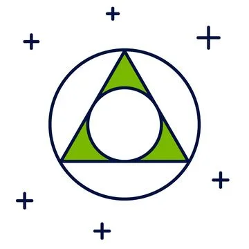 Filled outline Triangle math icon isolated on white background. Vector Stock Illustration