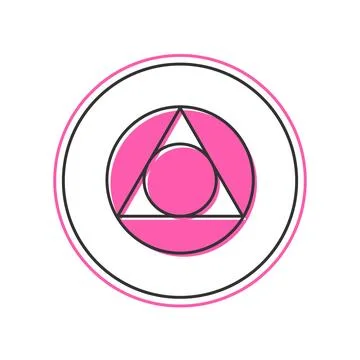 Filled outline Triangle math icon isolated on white background. Vector Stock Illustration