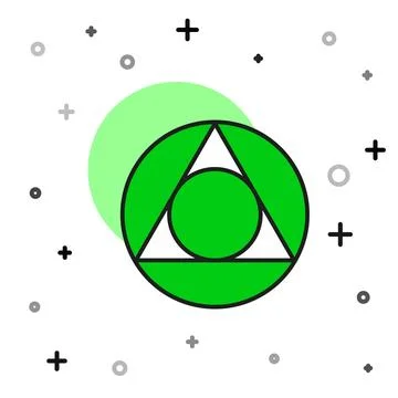 Filled outline Triangle math icon isolated on white background.  Vector Illustrazione stock