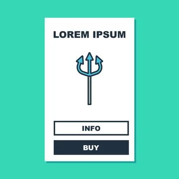 Filled outline Trident devil icon isolated on turquoise background. Happy Stock Illustration