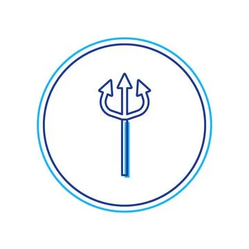 Filled outline Trident devil icon isolated on white background. Happy Halloween Stock Illustration