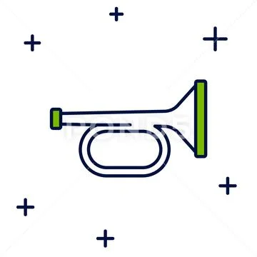 Musical instrument trumpet line outline icon Vector Image