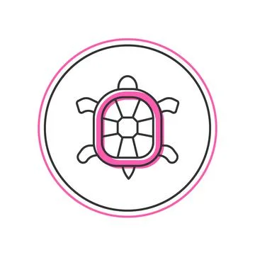 Filled outline Turtle icon isolated on white background.  Vector Stock Illustration
