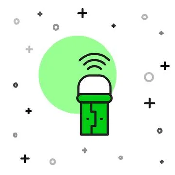 Filled outline Usb wireless adapter icon isolated on white background.  Vecto Stock Illustration
