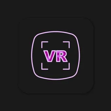 Filled outline Virtual reality icon isolated on black background. Futuristi.. Stock Illustration