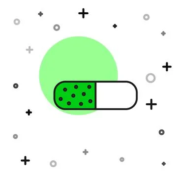 Filled outline Vitamin complex of pill capsule icon isolated on white background Stock Illustration
