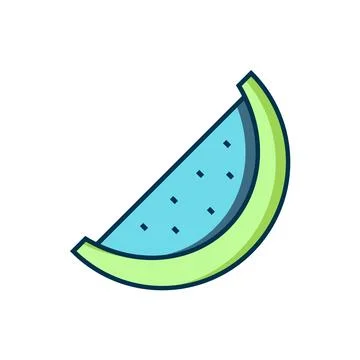 Filled outline Watermelon icon isolated on white background. Flat filled ou.. Stock Illustration