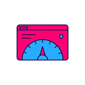 Filled outline Web analytics information and development website statistic icon 스톡 일러스트