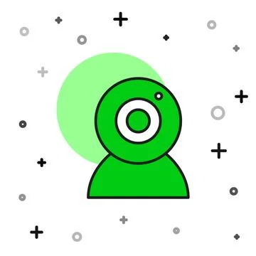 Filled outline Web camera icon isolated on white background. Chat camera. Webcam Stock Illustration