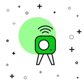 Filled outline Web camera icon isolated on white background. Chat camera. Webcam Stock Illustration