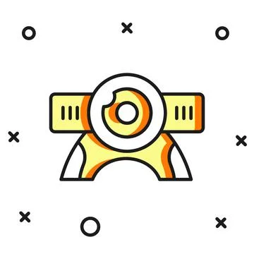 Filled outline Web camera icon isolated on white background. Chat camera. W.. Stock Illustration