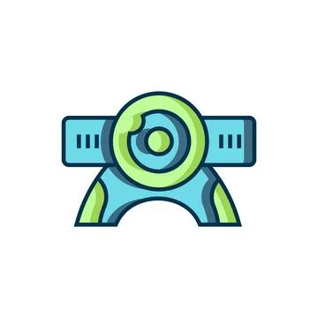 Filled outline Web camera icon isolated on white background. Chat camera. W.. Stock Illustration