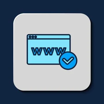 Filled outline Website template icon isolated on blue background. Internet .. Stockillustratie