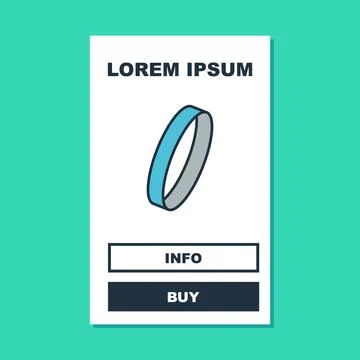 Filled outline Wedding ring icon isolated on turquoise background. Bride and 스톡 일러스트