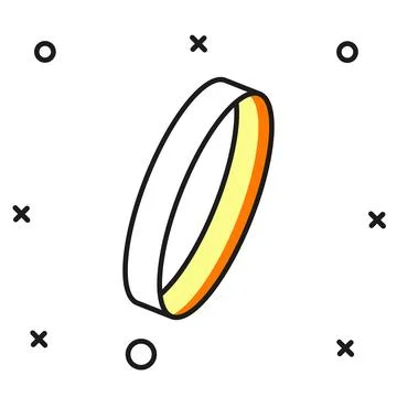 Filled outline Wedding ring icon isolated on white background. Bride and gr.. Stock Illustration