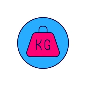 Filled outline Weight icon isolated on white background. Kilogram weight bloc Ilustración de archivo