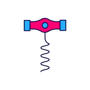 Filled outline Wine corkscrew icon isolated on white background.  Vector Illustration