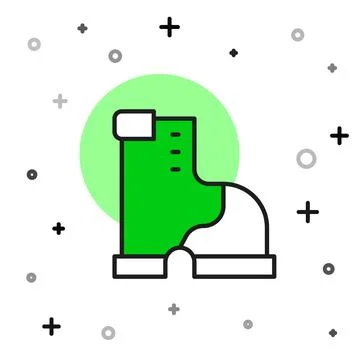 Filled outline Winter warm boot icon isolated on white background. Waterproof Stock Illustration