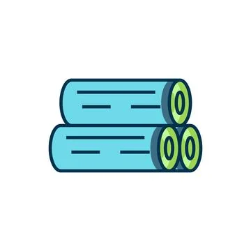 Filled outline Wooden log icon isolated on white background. Stack of firew.. Stock Illustration