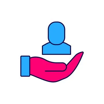 Filled outline Worker icon isolated on white background. Business avatar symbol Illustrazione stock