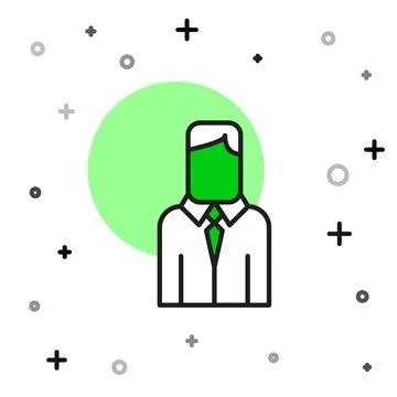 Filled outline Worker icon isolated on white background. Business avatar symbol Stock Illustration