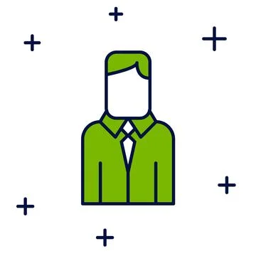 Filled outline Worker icon isolated on white background. Business avatar sy.. Illustrazione stock