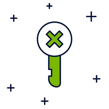 Filled outline Wrong key icon isolated on white background. Vector Stock Illustration