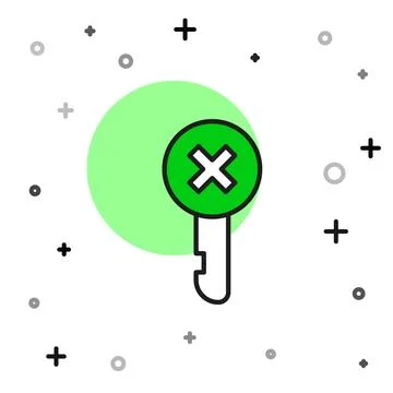 Filled outline Wrong key icon isolated on white background. Vector Stock Illustration