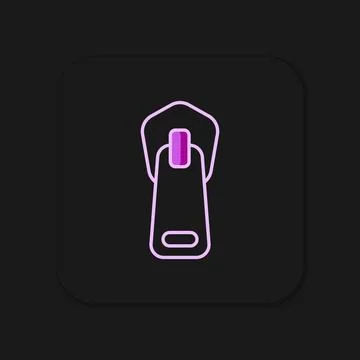 Filled outline Zipper icon isolated on black background. Flat filled outlin.. Illustrazione stock