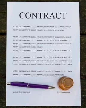 Filled paper contract Stock Photos