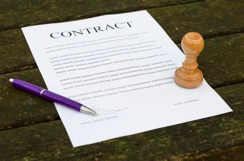 Filled paper contract Stock Photos