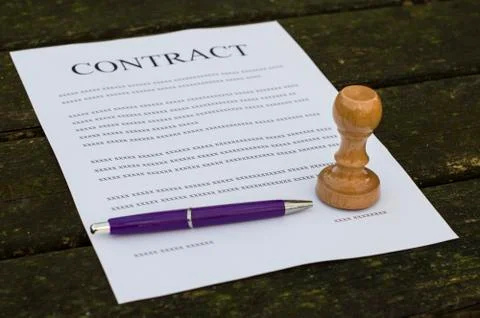 Filled paper contract Stock Photos