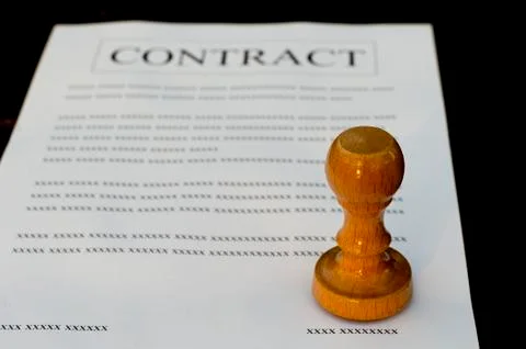 Filled paper contract Stock Photos