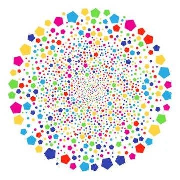 Filled Pentagon Exploding Globula イラスト素材