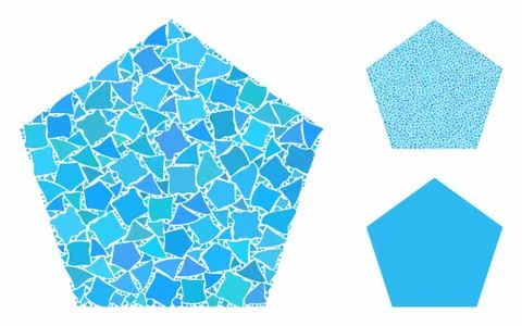 Filled pentagon Mosaic Icon of Bumpy Items Stock Illustration
