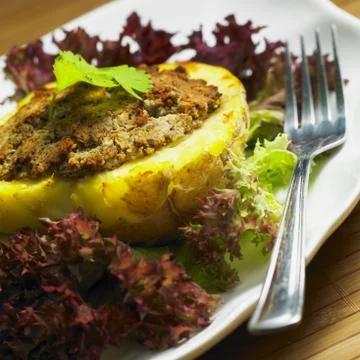 Filled potato Foto stock