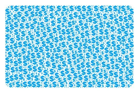 Filled Rectangle Collage of Dollar and Dots Stock Illustration