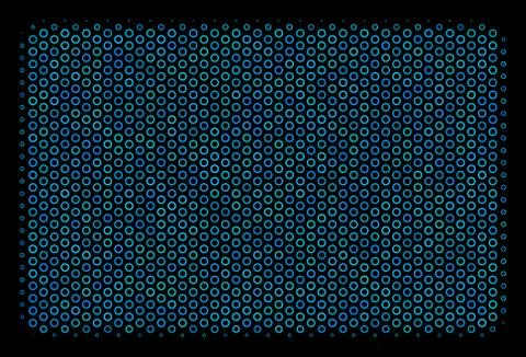 Filled Rectangle Composition Icon of Halftone Bubbles Stock Illustration