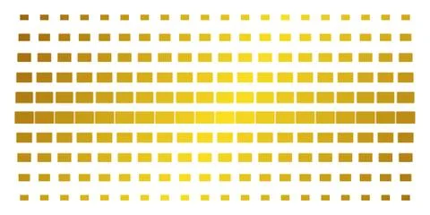 Filled Rectangle Gold Halftone Pattern Illustrazione stock