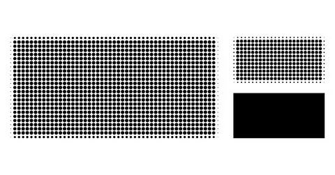 Filled Rectangle Halftone Dotted Icon Stock Illustration